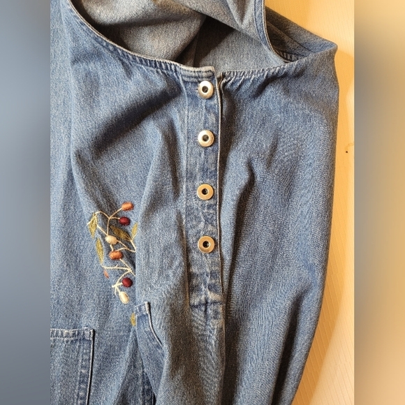 Vintage VTG Jamie Brooke Chambray Floral Dress sz XL - Picture 4 of 11